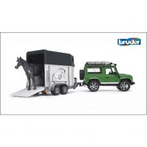 Land Rover Defender Avec Van Pour Chevaux Et 1 Cheva - Bruder