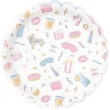 8 Assiettes Festonnée Pyjama Party - Annikids