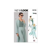 Patron New Look 6796 - Manteau, Haut Et Pantalon Femme Taille N°fr 36-46 - NewLook