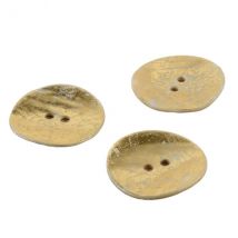Lot De 3 Boutons 100% Nacre Or - MyMercerie