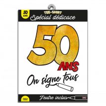 T-shirt À Dédicacer - Anniversaire 50 Ans - Avec Feutre Inclus - Taille Unique - Studio H