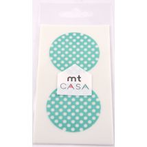 Masking Tape Mt Casa Seal Sticker Rond En Washi Pois Fond Mint - MT Masking Tape