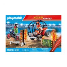 Playmobil Action Heroes 71808 Duo De Cascadeurs Avec Quad Et Moto