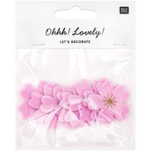 Confettis Fleur De Cerisier - Feutrine Or Et Rose Foncé - Rico Design