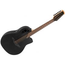 2058tx 5 G E-acoustic Guitar Elite Tx Deep Contour Cutaway 12-string Black Textured Ovation