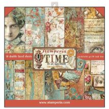 Pochette De 10 Feuilles Recto Verso Time Is An Illusion Stamperia Scrapbooking