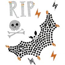 Autocollants Pierres De Strass, Rip Et Chauve Souris, Feuille 14x17 Cm, 1 Flles - CC Hobby