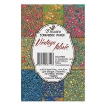 24 Mini Papiers Fantaisis Image 7 X 10,8 Cm Vintage Fabric - Decorer