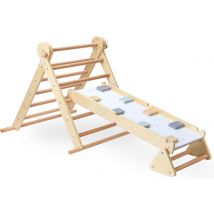 Aire De Jeux - Échelle, Mur D'Escalade, Poutre D'Équilibre, Triangle Pikler - 3 Réglage Charge 50 Kg - Mamabrum