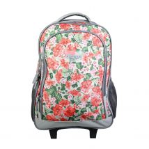 Sac À Dos À Roulettes Offshore Grise Fleurs Bagtrotter - Bagtrotter