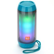 Enceinte Waterproof Bluetooth Led Autonomie 2h Radio Fm Tws Aux Mp3 Bleu Clair Yonis - Yonis