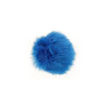 Pompons Fausse Fourrure - 10cm De Diamètre - Unic 135 Bleu