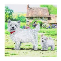 Crystal Art Kit Carte Broderie Diamant 18x18cm Westie - Crystal Art
