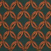 Tissu Crêpe De Viscose Circles Sur Fond Vert Foncé - Craftine