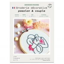 Coffret Diy - Broderie Décorative - Amoureux Enlacés - Infocrea
