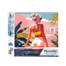 Diamond Painting Broderie Diamant Figured’art 40x50cm Toile Entière Roulée Avec Diamants Carrés - Balade Estivale - Figured'Art