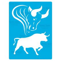 Pochoir Plastique Souple Réutilisable 18,5 X 14,5 Cm Fabrika Decoru Taureau 333 - FABRIKA DECORU