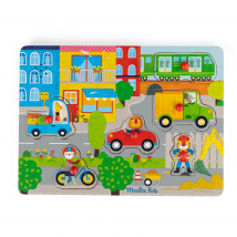 Puzzle En Bois 6 Pièces Moulin Roty Ville Sonore Les Popipop