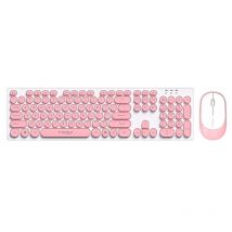 Clavier Et Souris Gaming Sans Fil Sensation Mécanique Compatible Laptops Rose Yonis - Yonis