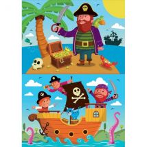 Puzzle Tresor Des Pirates - Bateau Pirate 2 X 20 Pieces - Educa - 17149 - Educa