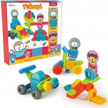 Bloko – Coffret T’choupi & Lalou – 50 Blocs De Construction + 2 Figurines - Dès 12 Mois – Facile À Manipuler – Jouet De Construction 1er Âge – 