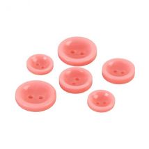 Bouton Rond 2 Trous Rose - My mercerie