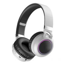 Casque Audio Sans Fil Led Bluetooth 5.0 Pliable Avec Micro Et Carte Tf Blanc Yonis - Yonis