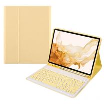 Clavier Pour Tablette Avec Étui Cuir Et Touches Rondes Couleurs Bonbon Jaune Yonis - Yonis