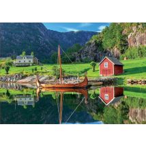 Puzzle Bateau Viking - Drakkar 1500 Pieces - Collection Paysage Du Danemark - Educa - 18006 - Educa