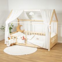 Set Double Ciel De Lit Cabane En Gaze De Coton Duo - Sevira Kids