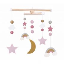 Mobile En Bois Lit Bébé, Arc En Ciel - Jabadabado