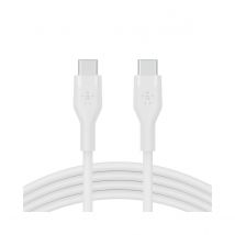 Belkin Câble Usb-c Vers Usb-c Pd 60w Charge Et Synchronisation En Silicone 2m Blanc