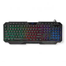 Nedis Clavier Gamer Filaire Clés À Membrane Rétroéclairé Led Noir - NEDIS