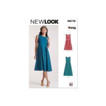 Patron New Look 6778 - Robe En Deux Longueurs Pour Jeunes Femmes Taille N°fr 38-50