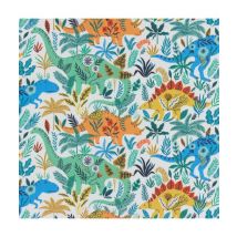 Tissu Coton Dashwood Jurassic Dinosaures Sur Fond Blanc De 110 Cm De Largeur Blanc Vendu Par 50 Cm