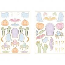 2 Planches De 20 Stickers - Halloween Pastel - Annikids
