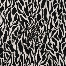 Tissu Jersey Viscose Imprimé Zebra Sur Fond Noir - Au Mètre - Craftine