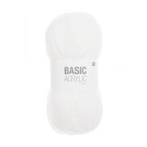 Pelote De Laine À Tricoter Basic Acrylic Chunky - 100gr - Rico Design 001 Blanc