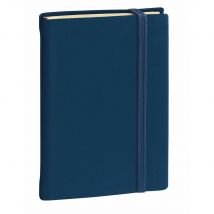 Carnet De Notes - Silk - Bleu - Pages Lignées - 16x24 Cm - Papier Clairefontaine Ivoire - Fabrication Française - Quo Vadis