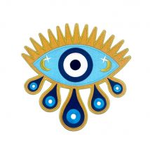 Patch Mauvais Oeil, Écusson Brodé Nazar, Motif Thermocollant Oeil Et Larmes 12 Cm, Made In France - Saperlipopette by Léna