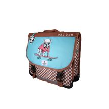 Cartable 38 Cm Bagtrotter – Marron/bleu – Pol Fox Skate – 2 Compartiments