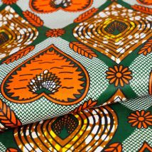 Tissu Wax Africain N° 464 Vert - Craftine