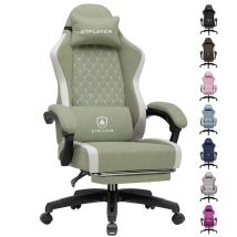 Chaise Gaming Ergonomique Gtplayer - Tissu Respirant - Vert - 47x57x130 Cm - Gtplayer