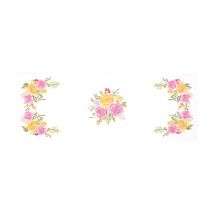 Kit De Chemin De Table Au Point De Croix - Bouquet De Fleurs - 40 X 100 Cm - Trimits Blanc