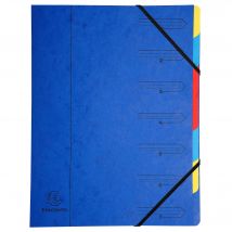 Trieur Agrafé Avec Élastiques 7 Compartiments - Couleurs Assorties - X 12 - Exacompta