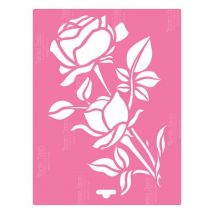 Pochoir Plastique Souple Réutilisable 21 X 27 Cm Fabrika Decoru La Rose 025 - FABRIKA DECORU