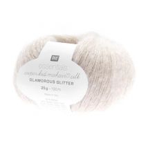 Fil À Tricoter Essentials Super Kid Mohair Loves Silk Glamorous Glitter: Luxe, Douceur Et Créativité - 25gr - Rico Design 02 Ecru