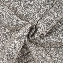 Tissu Matelassé Doudoune Réversible Motif Léopard Sur Fond Crème - Au Mètre - Craftine