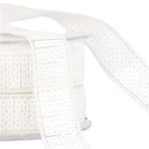 Bobine Galon Paillettes 14,5m Blanc - MyMercerie