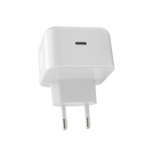 Setty Chargeur Secteur Rapide Usb-c Power Delivery 20w Compact Sortie Vers Le Bas Blanc